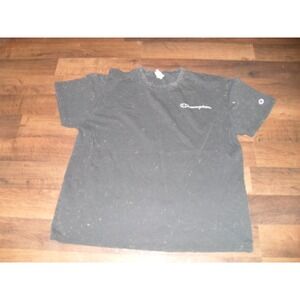 Acid Wash Champion Men's Charcoal Black Crew Neck T-Shirt Large Short Sleeve Tee